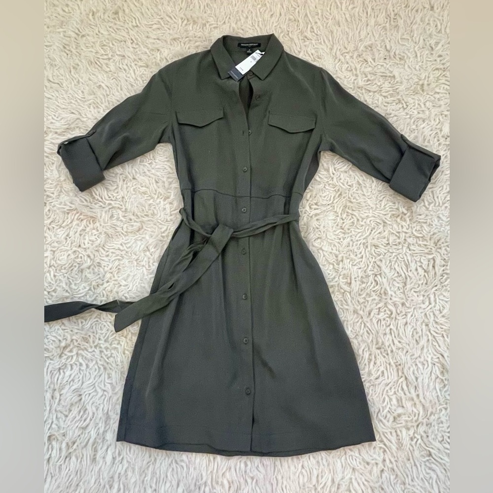 Banana Republic | Olive Green Button-Up Dress